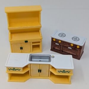 Calico Critters Kitchen Dollhouse Counter Oven Stove